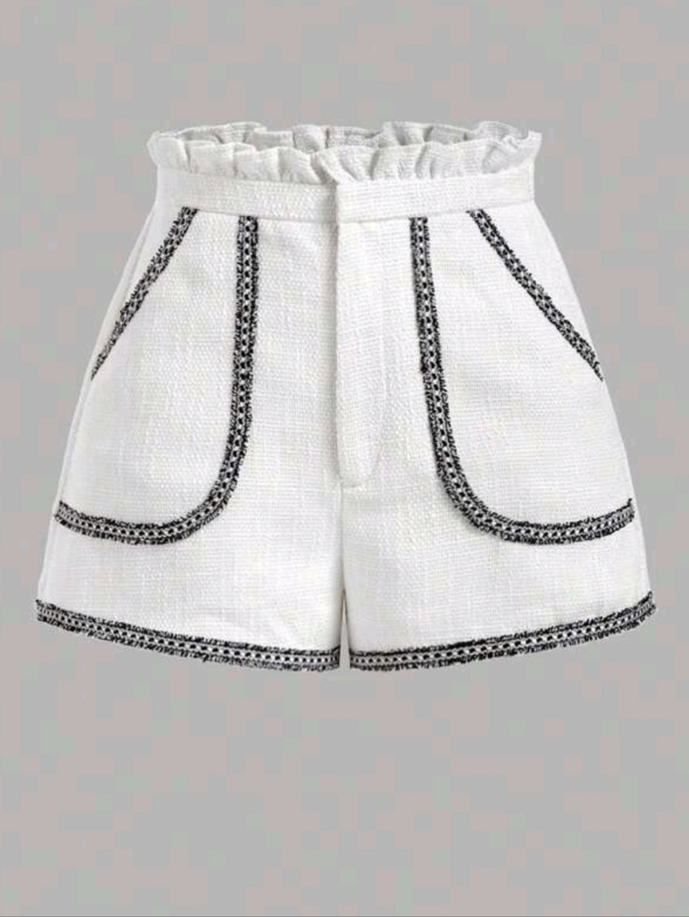Women's black and white Elegant Woven shorts